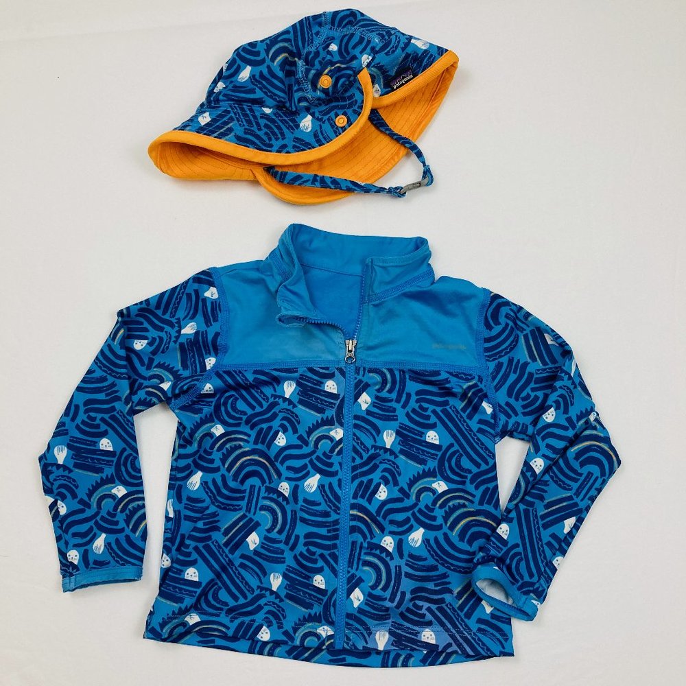 Patagonia Zip Rashguard and Hat